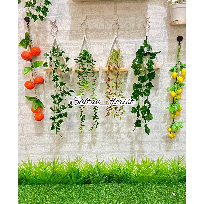 DAUN JUNTAI DEKORASI SUDAH TERMASUK RAK//JUNTAI MINI //paketjuntai Plastik Bunga