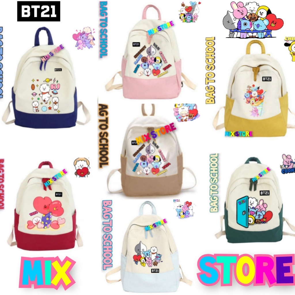 Tas Ransel anak perempuan BT21 terbaru 2021 Tas Anak Wanita BT21 K POP