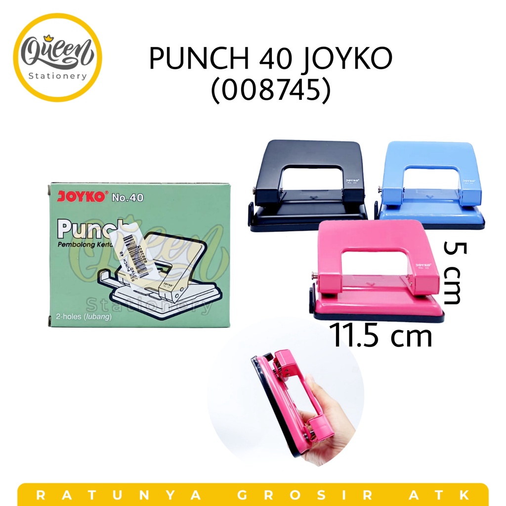 

1 PCS PUNCH 40 JOYKO / PEMBOLONG KERTAS 2 LUBANG / PERFURATOR (008745)