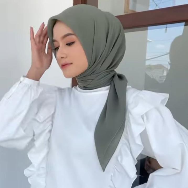 SAGE GREEN Hijab Pollycoton | Hijab Square ( Sage green )