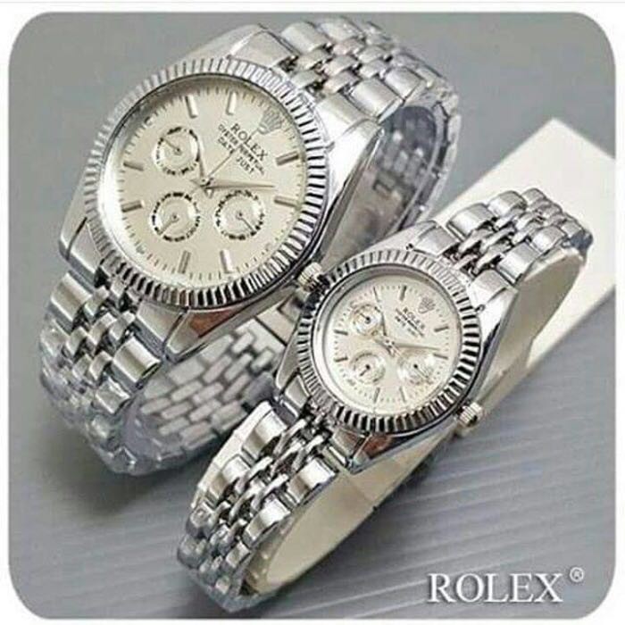 WBS  JAM TANGAN COUPLE FREE BATERAI ✅COD ROLEX RANTAI CHRONO IMPORT GROSIR MURAH SPORT  CASUAL PASANGAN PRIA WANITA ANAK REMAJA DEWASA RX004-3