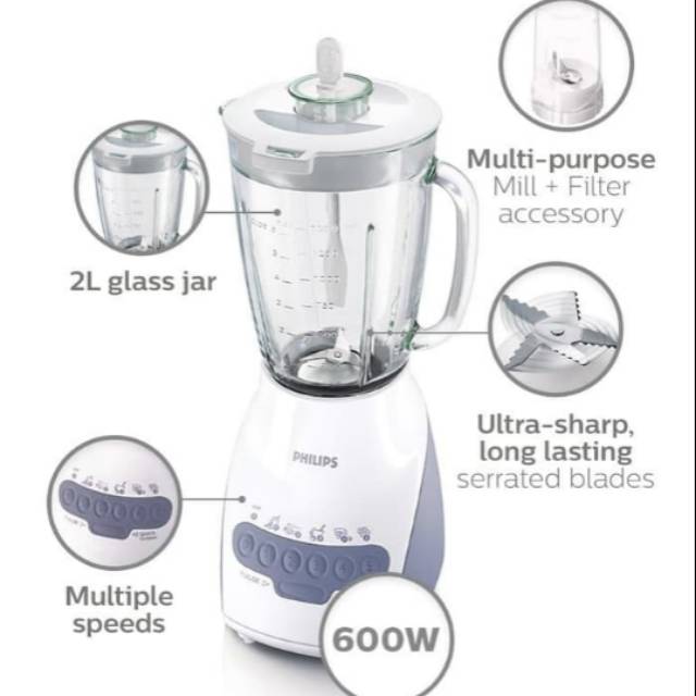 Philips Blender Gelas Kaca 2 Liter HR 2116