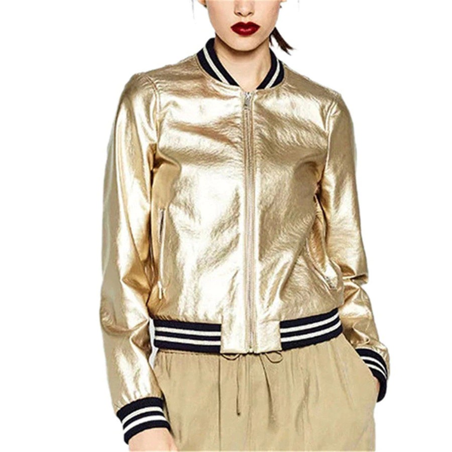 Runway Brand Designer Sliver Gold Bomber Jacket Women Basic Coats Striped Casual Jackets Outwear Shopee Indonesia,Cute Easy Mehandi Designs For Hands