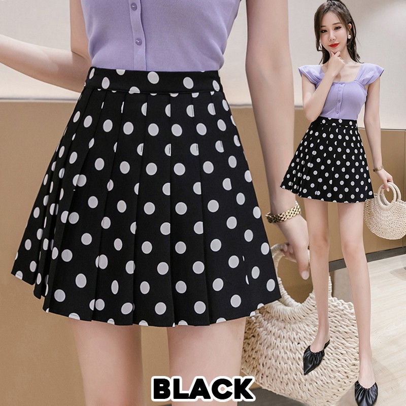 KARAKOREA 1007 Polkadot Tennis Skirts/Rok Mini/Rok Pendek/Rok Polkadot/Rok Lipit Lisa/Rok Korea Skirt/Rok tennis