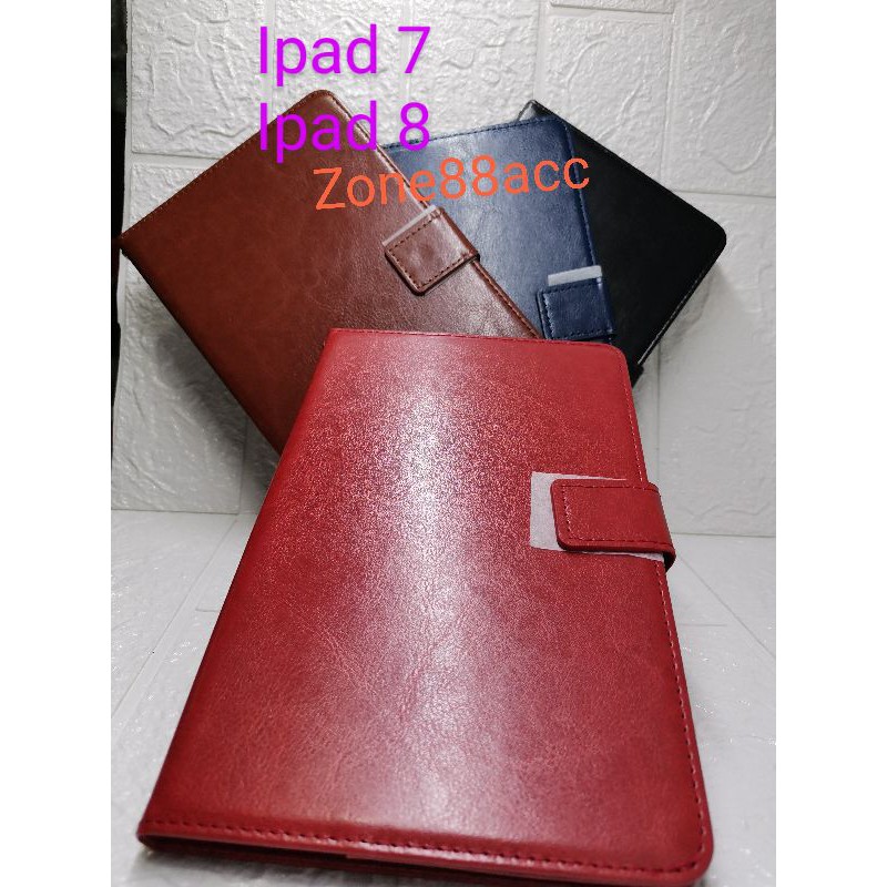 Ipad 7 8 9 Sarung Dompet Wallet Kulit Leather Flip Case Casing Folio Book Cover