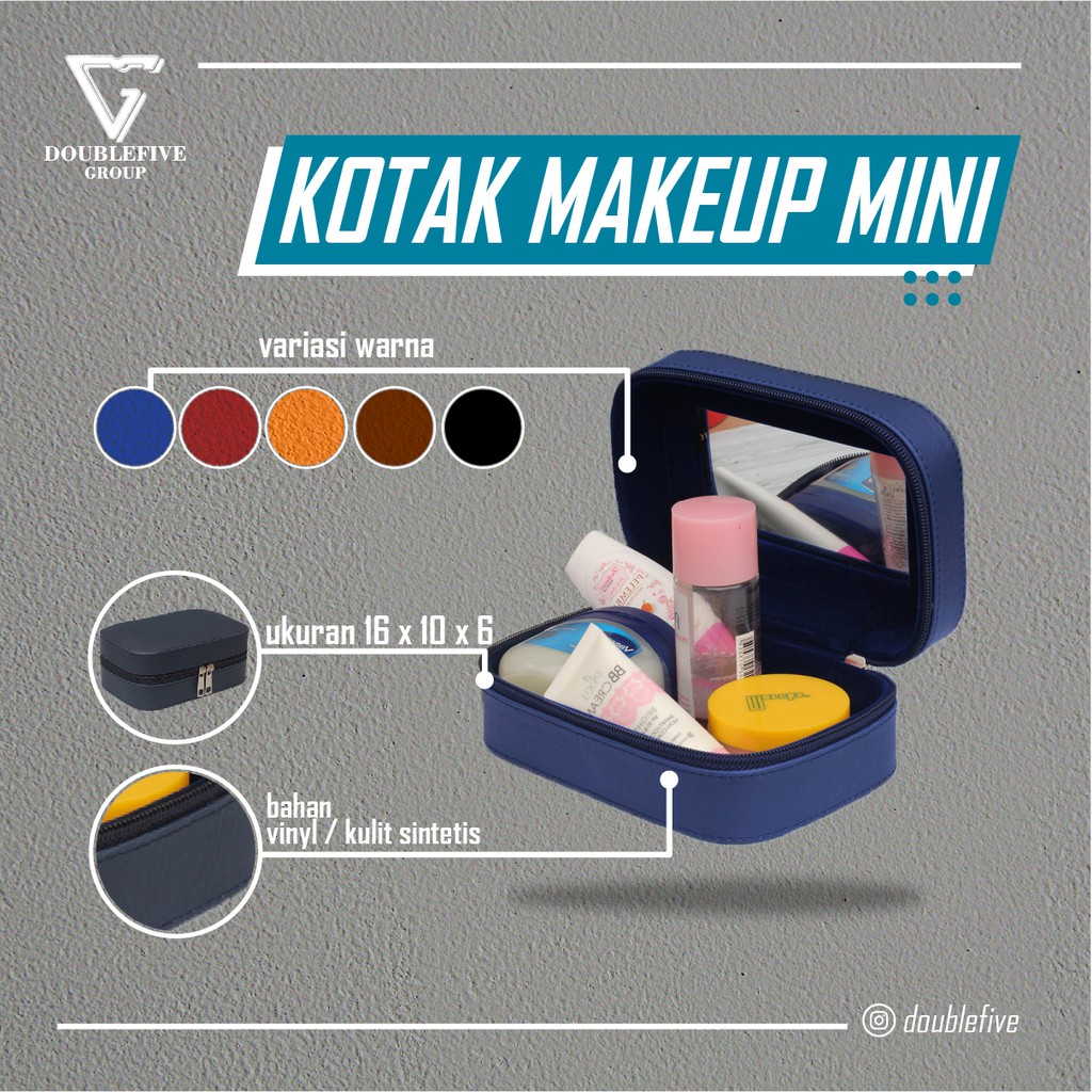 Box Make Up / Kotak Make Up Beauty Case / Tempat Make Up Mini Premium - Navy