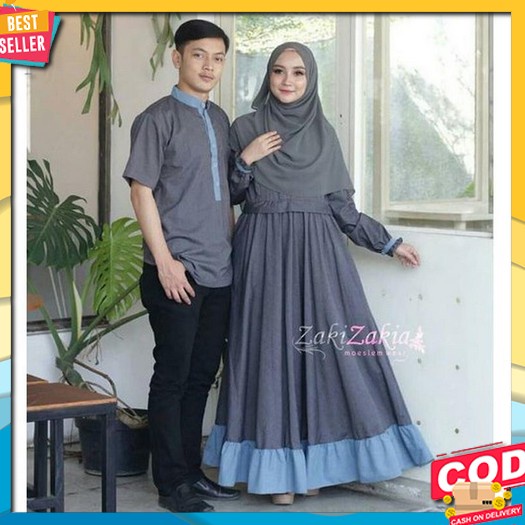 Baju Kondangan Couple Gamis Maxi Brokat Gaun Brukat Mewah Pesta Wanita Fashion Dress Cewe Pasangan S