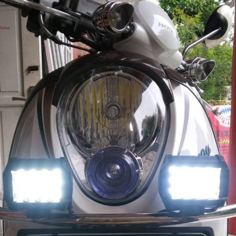 COD MYTH Lampu Tembak 12/24 volt Sorot CWL 12 mata LED 2 warna PUTIH KUNING 3 mode