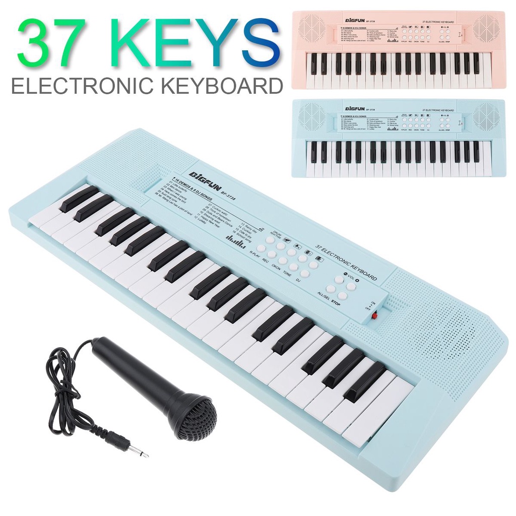 Keyboard Piano Digital Elektronik 2 Warna Dengan Mikrofon Untuk Hadiah Anak