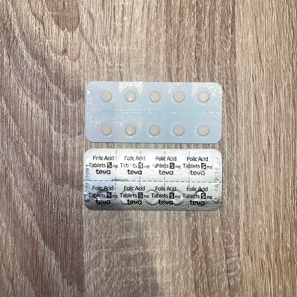 Folic Acid 5mg TEVA - per strip - 1 strip isi 10