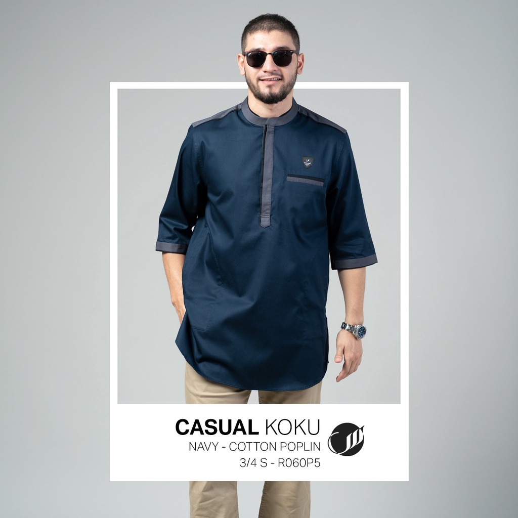 SAMASE Casual Koku R060P Baju Koko Kurta Lengan 3/4 Samase Terbaru