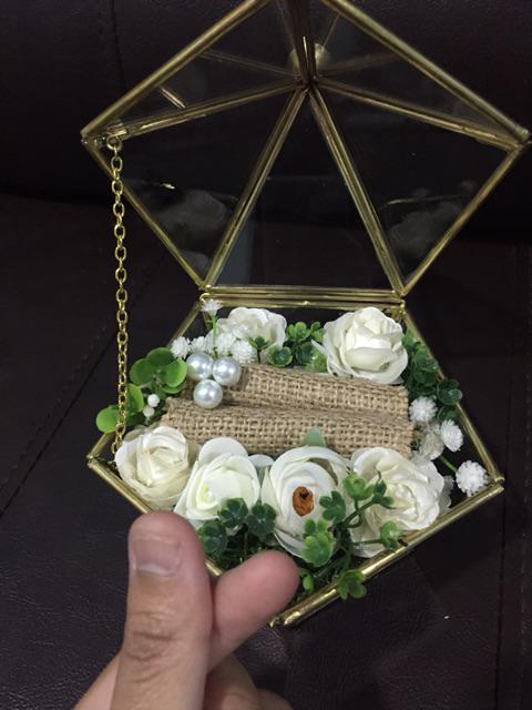 Ring Bearer Tempat Cincin Kaca Terarium
