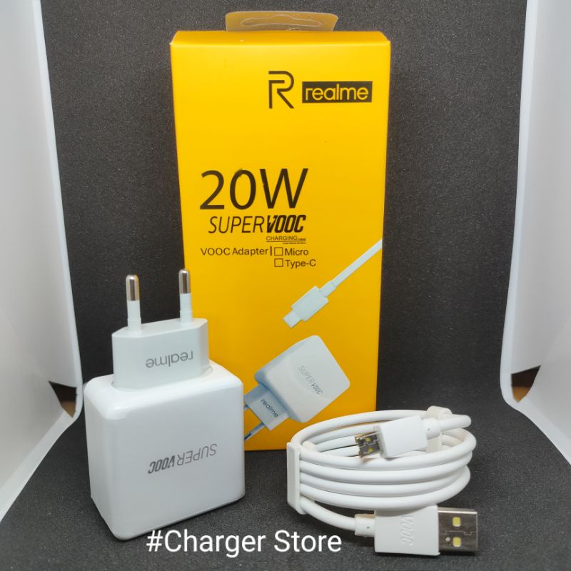 Charger Realme Super VOOC 20W 4A Kabel Micro USB Fast Charging ORIGINAL