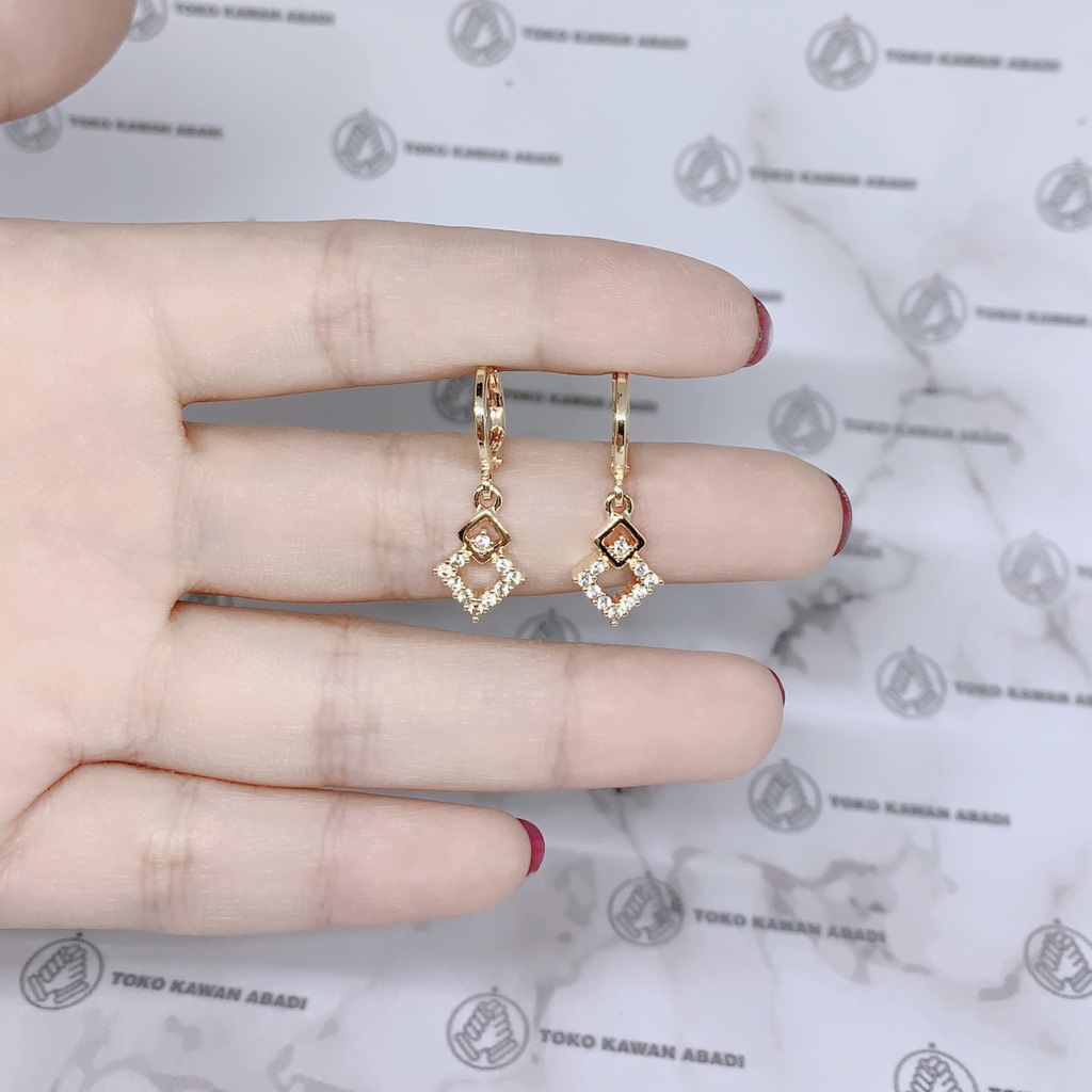 Anting Xuping Gold Perhiasan Fashion Wanita Permata Belah Ketupat *14