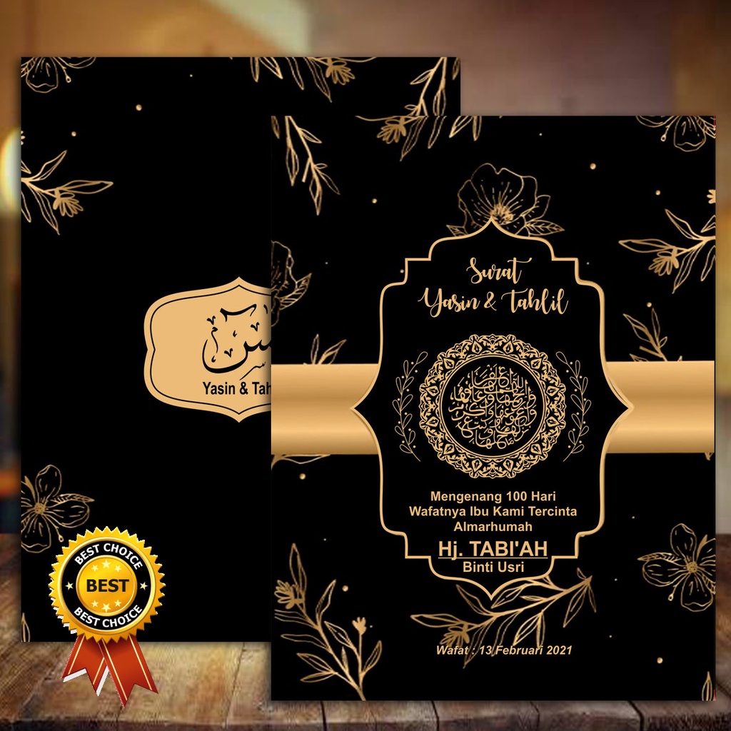 CETAK YASIN HARGA 5000 Yasin dan Tahlil 112 Hal free Costum foto dan nama alm