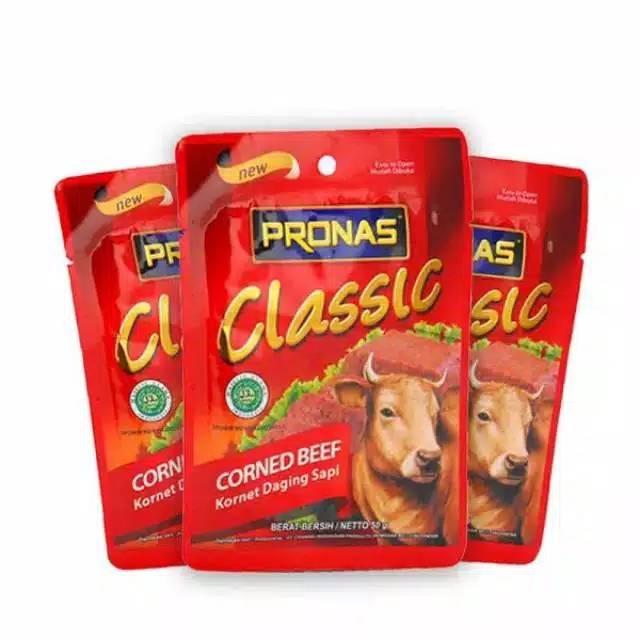 

Pronas Corned Beef Classic Sachet 50Gr / Kornet Pronas Rasa Sapi Kemasan 50Gr