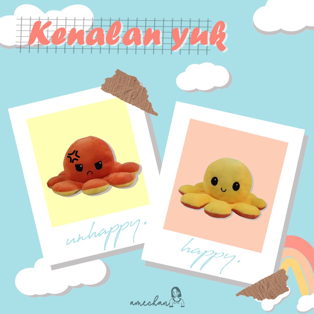 Boneka TikTok Octopus Reversible