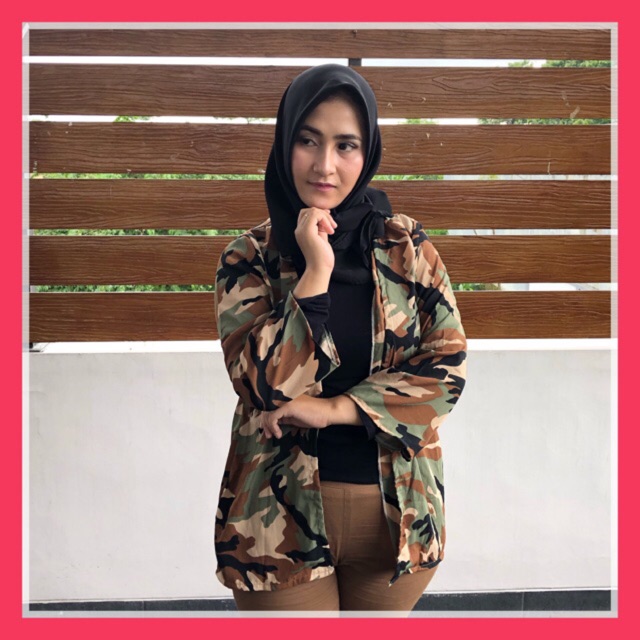 GYNDA ARMY OUTER - Outer army batik wanita grosir murah