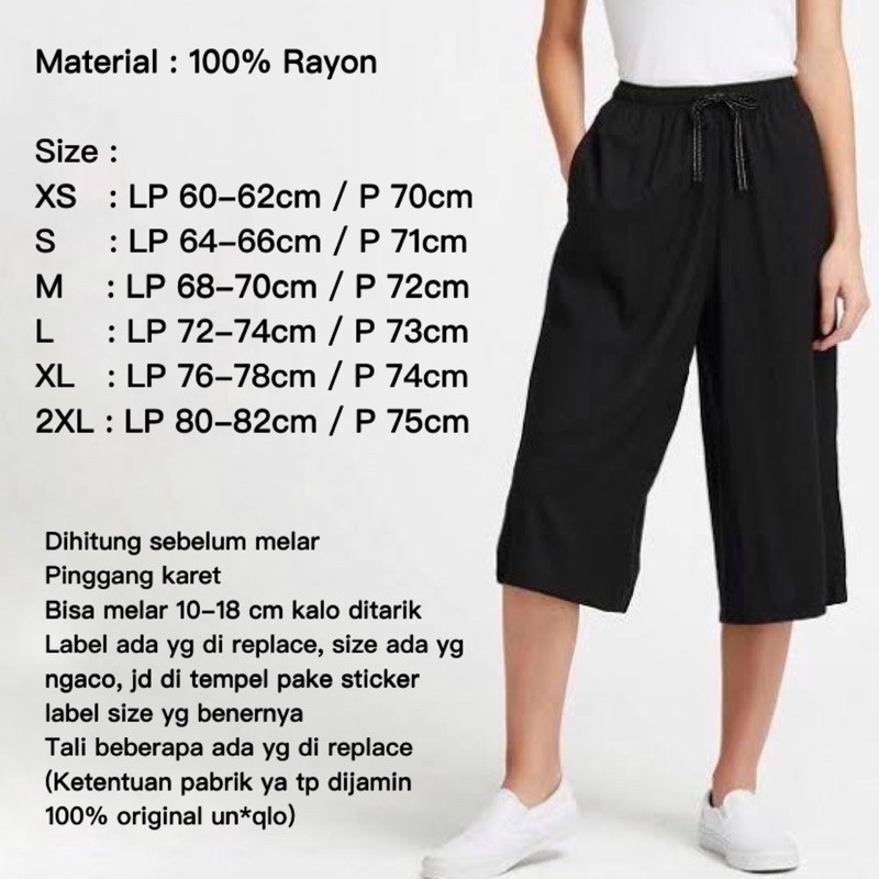 Uniglo Relaco Pants 3/4 - Celana Kulot Wanita-1