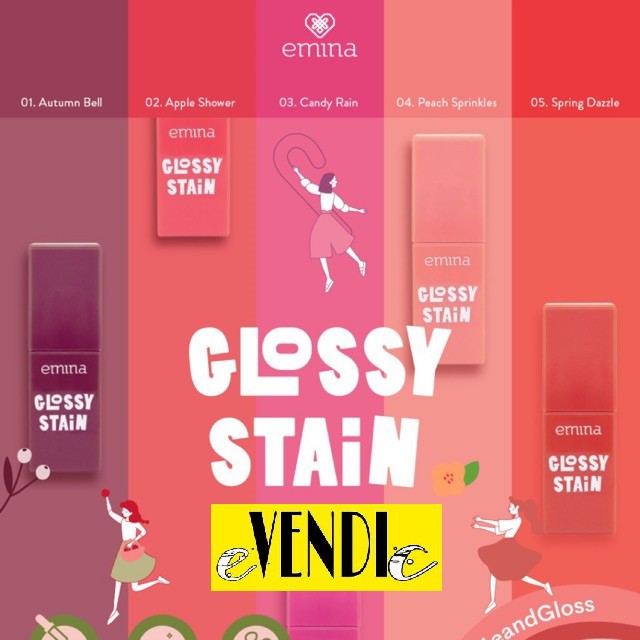 EMINA GLOSSY STAIN LIPTINT ORIGINAL TERMURAH