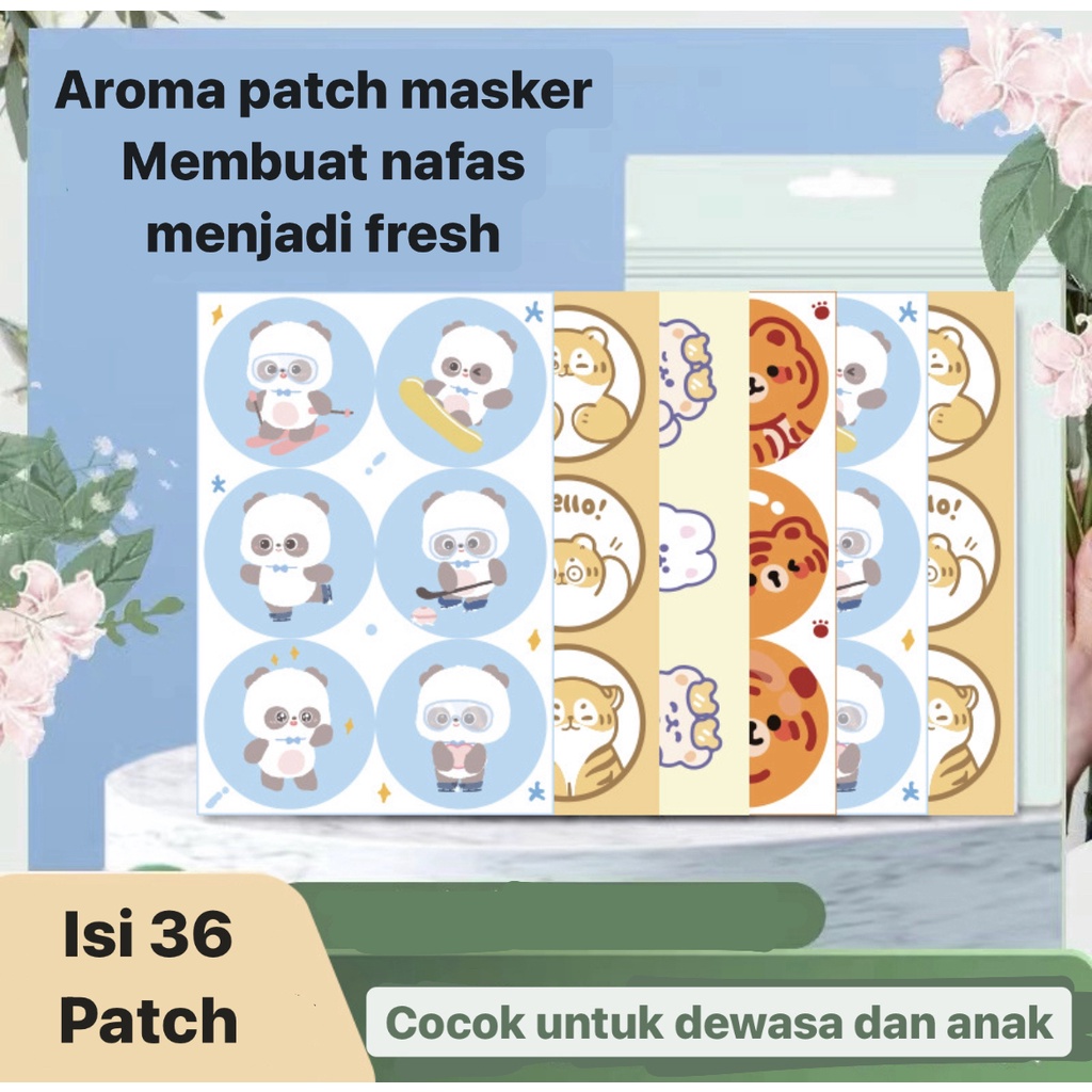 Sticker aroma masker eucalyptus isi 36pcs pewangi masker