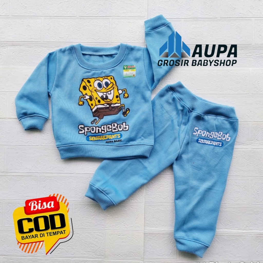 Jaket bayi setelan sweater spongebob