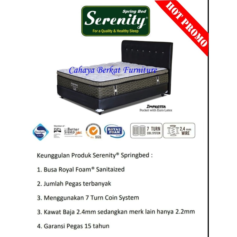 Serenity Hanya Kasur Springbed Impressa Pocket latex