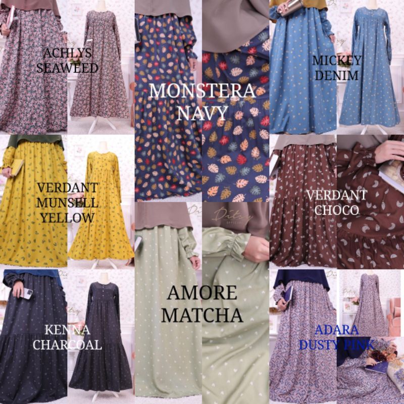 Ditsy Nightgown Juli 2022 XS S M L XL XXL JUMBO amore matcha verdant choco verdant munsell yellow mi