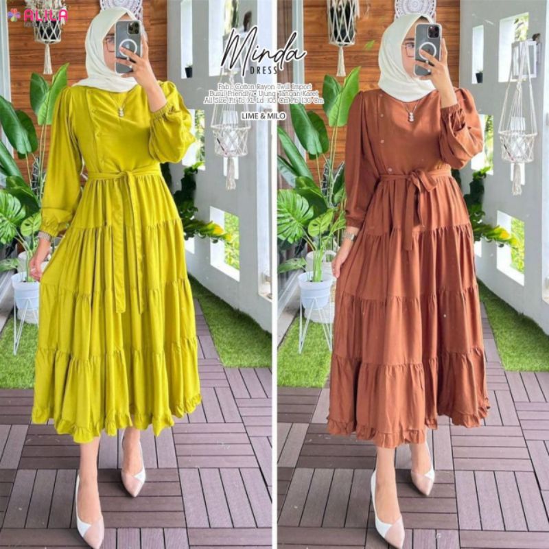 TOP MINDA DRESS BY ALILA / GAMIS BUSUI FRIENDLY DENGAN MATERI COTTON RAYON TWILL IMPORT QUALITY / MA