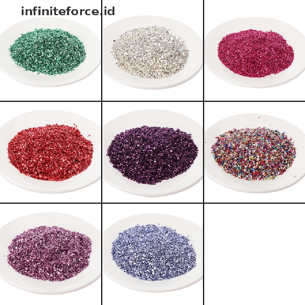 Batu Sprinkle Glitter Emas Palsu Bahan Kaca Resin Untuk Membuat Perhiasan