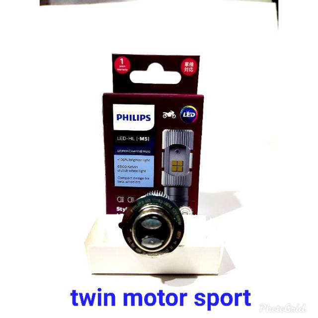 Lampu LED motor Philips M5 H6 DC kaki1 6500k PUTIH 100% original Philips Bebek Matic Mio series Fino Vario beat vario 125 spin nex shogun satria smash dll-3