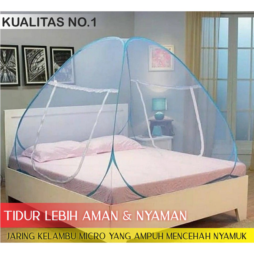 Kelambu Tidur Lipat 160x200, 180x200, 200x200 Kelambu Tenda  Kelambu 1 Pintu Anti Nyamuk Tempat Tidur Dewasa Portable RANGKA BAJA KUAT Merk Butterfly Kelambu Lipat Kelambu Ranjang Kelambu Tenda