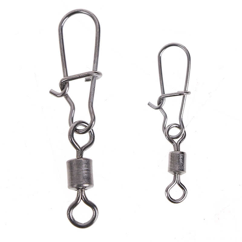 (LUCKID) 200pcs Kili-Kili Pancing rolling swivel Bahan stainless Steel