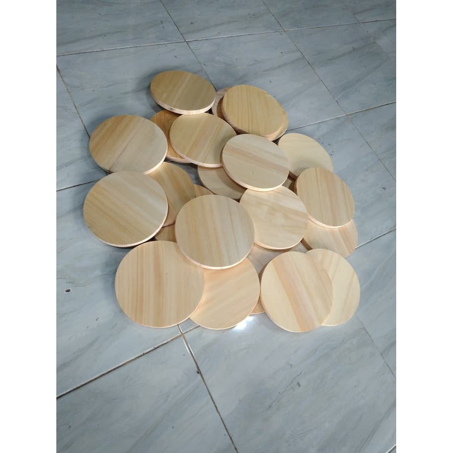 Talenan Kayu Model Bulat Diameter 18 cm / Wooden Cutting Board