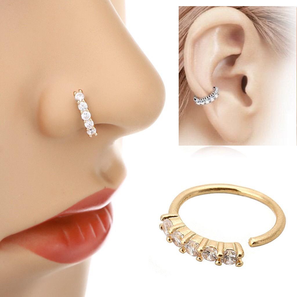 Anting Hidung Tanpa TIndik Anting Hidung Model Berlian Imitasi