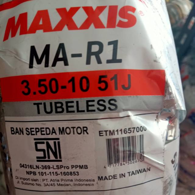 Maxxis MA-R1 uk. 3.50 - 10 . Ban vespa classic soft compound . Ban scooter