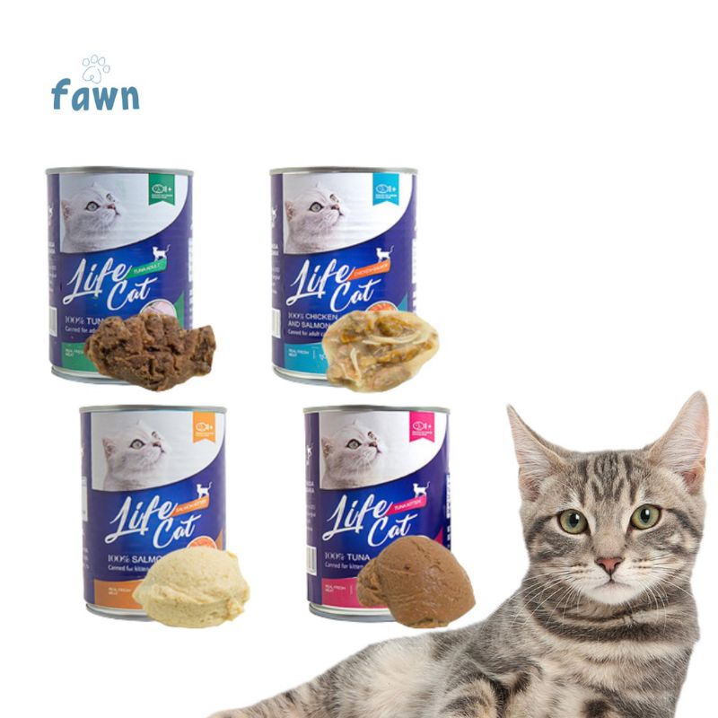 Makanan Kucing Wet Food Life Cat Kaleng 400gr Makanan Basah Adult Kitten