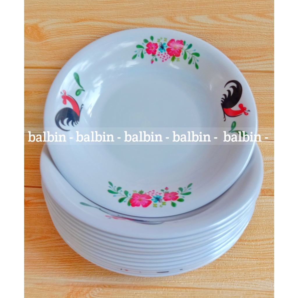 balbin - 3 PIRING MELAMIN 9.INCHI/PIRING MAKAN MELAMINE 9.INC/PIRING MAKAN CEKUNG/PIRING MOTIF FLORA TERBARU-K.A.N - MELAMINE WARE