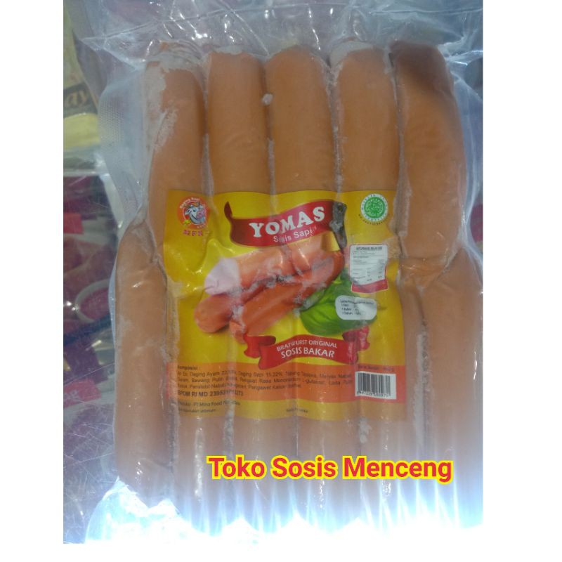 

YOMAS SOSIS BAKAR SAPI 500 GR ISI 11 PCS