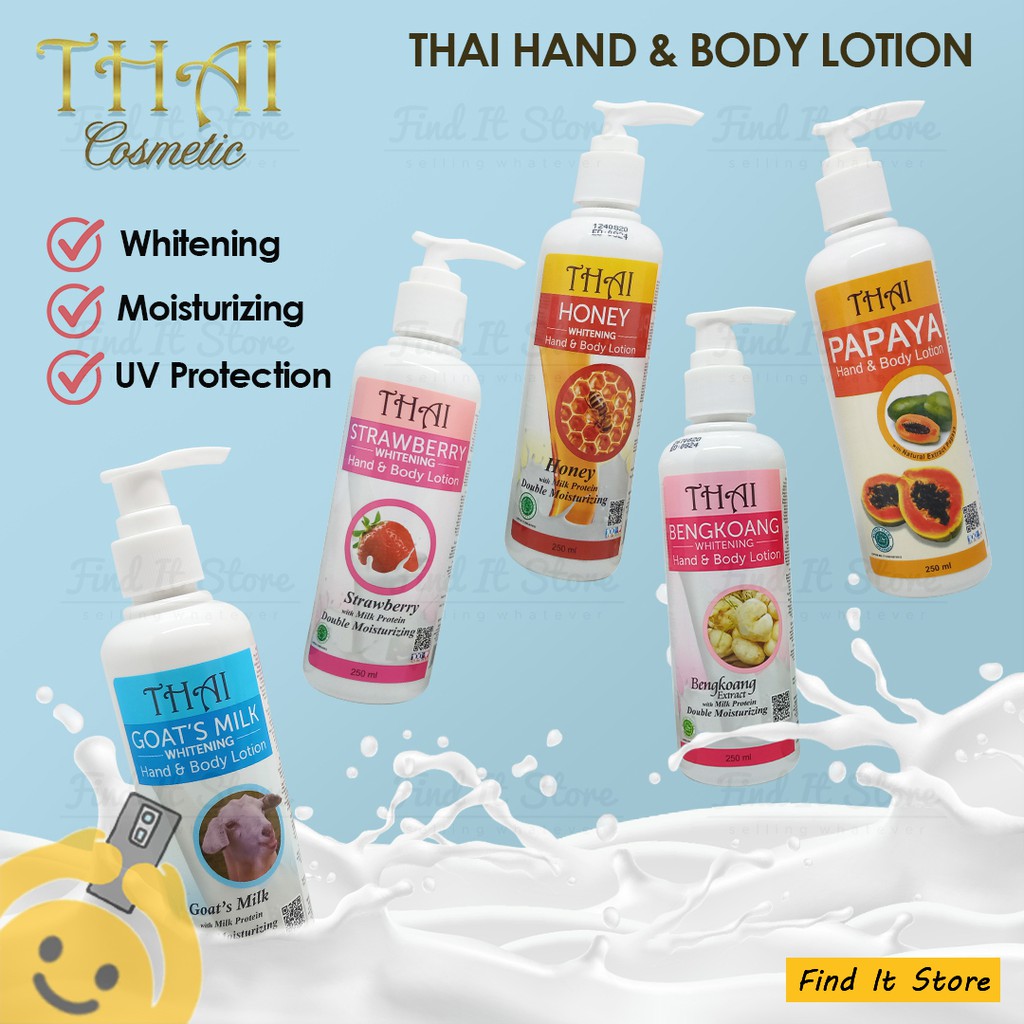 THAI Body Lotion/Body Wash - 250ml &amp; Body Scrub - 200gr All Variant (BPOM)