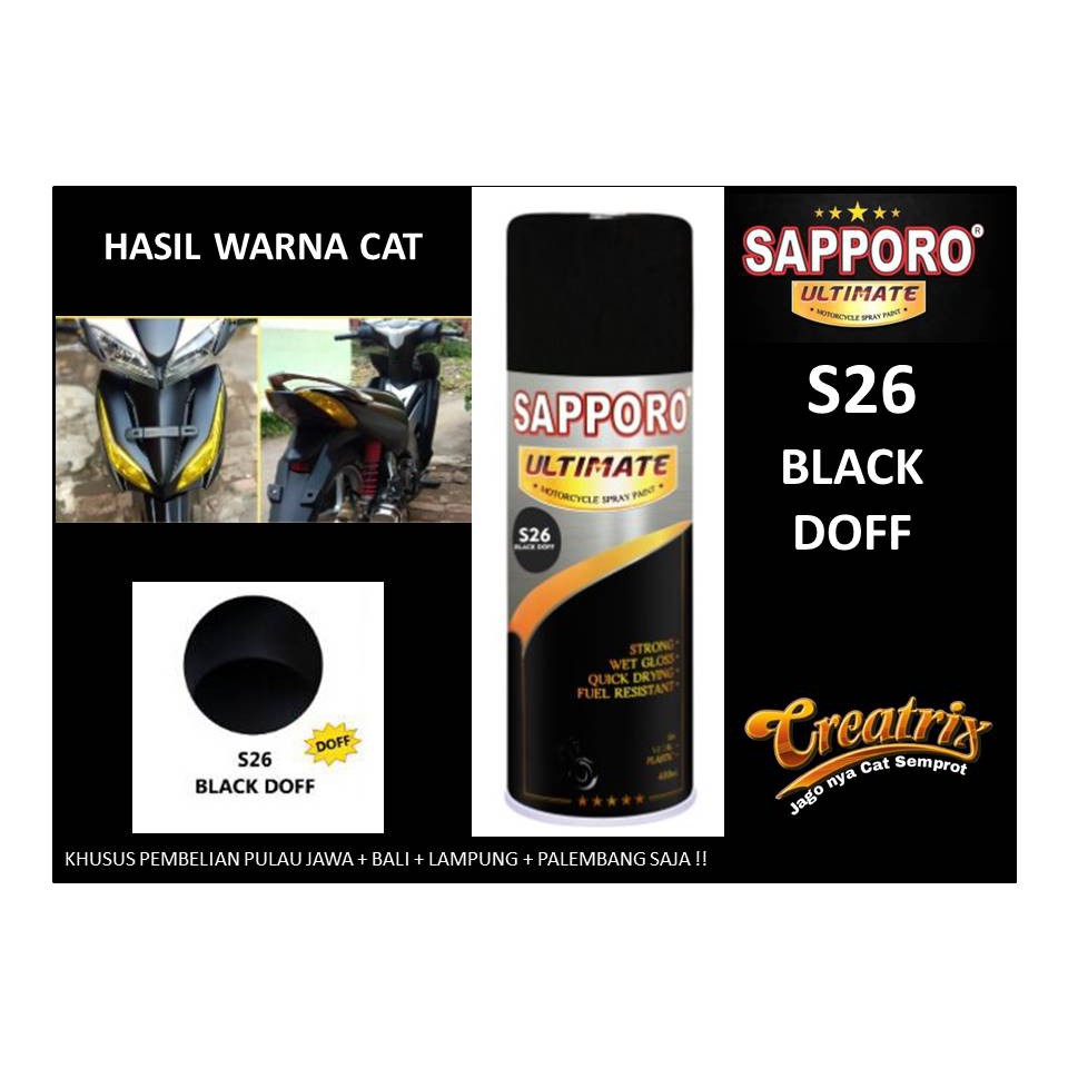 Jual Sapporo Ultimate S Black Doff Sapporo Spray Pilok Pylox Shopee Indonesia