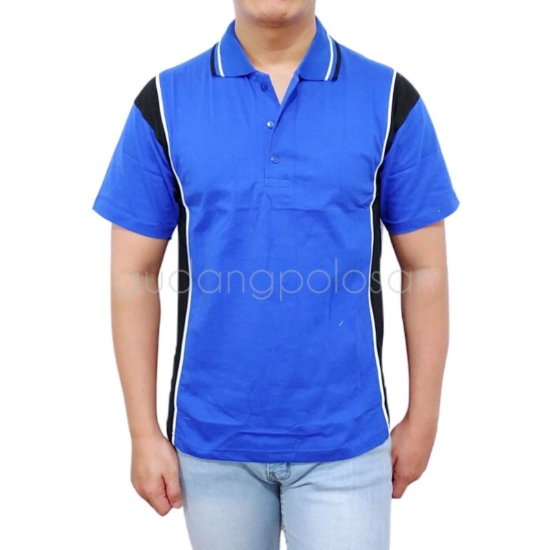 GP POLO KATUN KARDET/KAOS KATUN KOMBINASI/BENHUR-HITAM