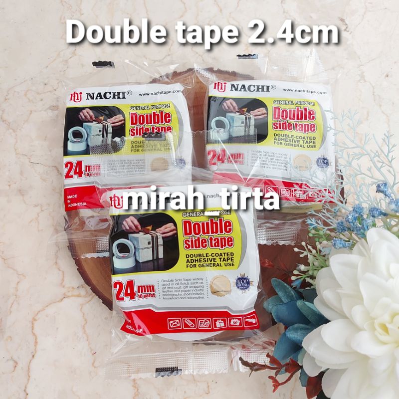 

Double tape 24mm . isolasi double tape 2cm . isolasi bolak balik 2.4 cm. double tapr nachi
