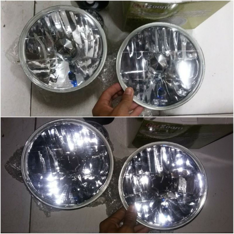 lampu bulat kristal mobil keren 7inch