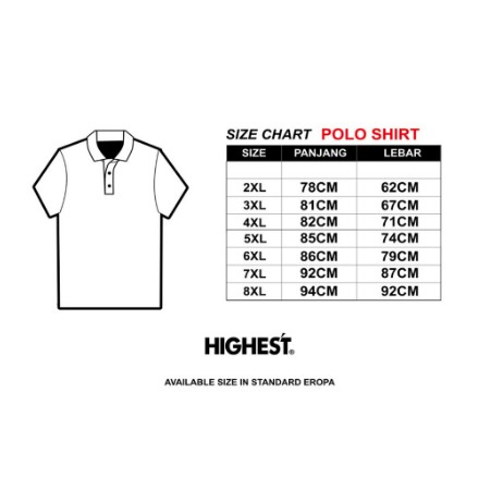 polo shirt size