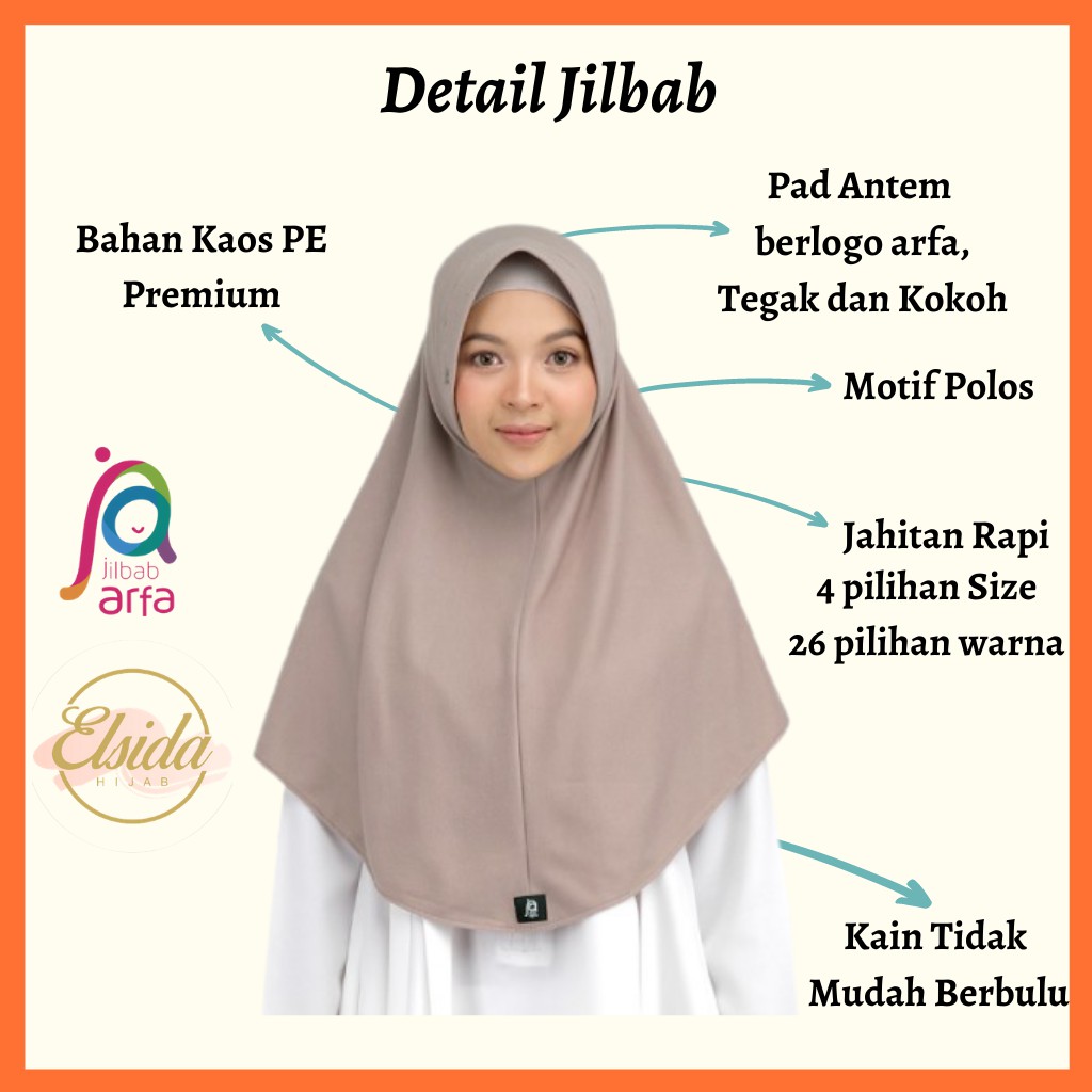 Hijab Instan Jilbab Kaos warna Mocca - Kerudung Amira Jilbab arfa-1