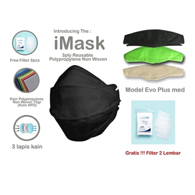 iMask Masker kain non medis APD Non Woven Model Evo Plus iMask Masker kain non medis APD Non Woven Model Evo Plus