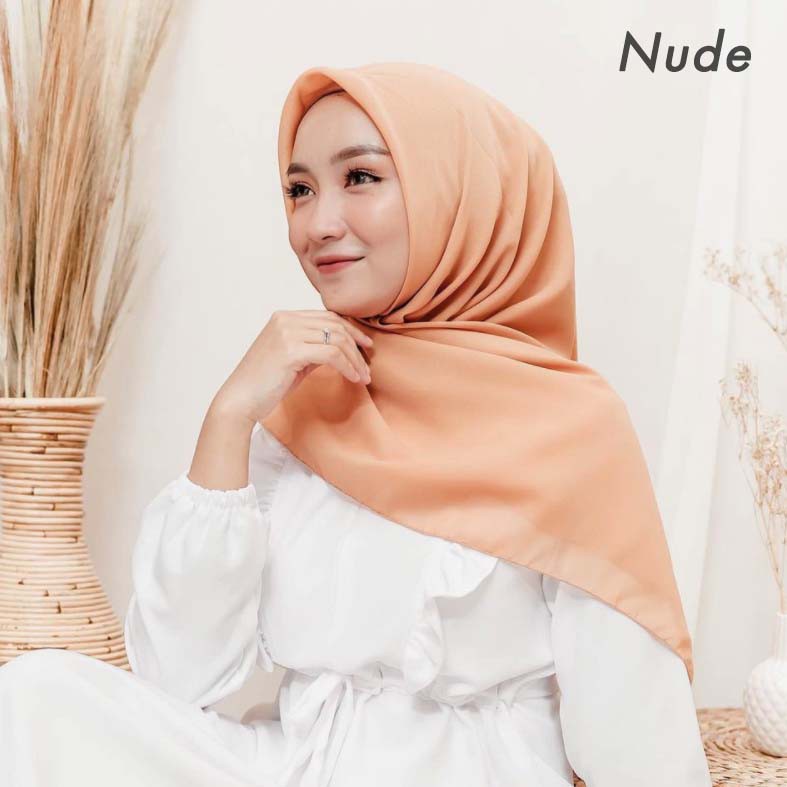 Bella Square Jilbab | Hijab Segiempat | Warna Part 2-Nude