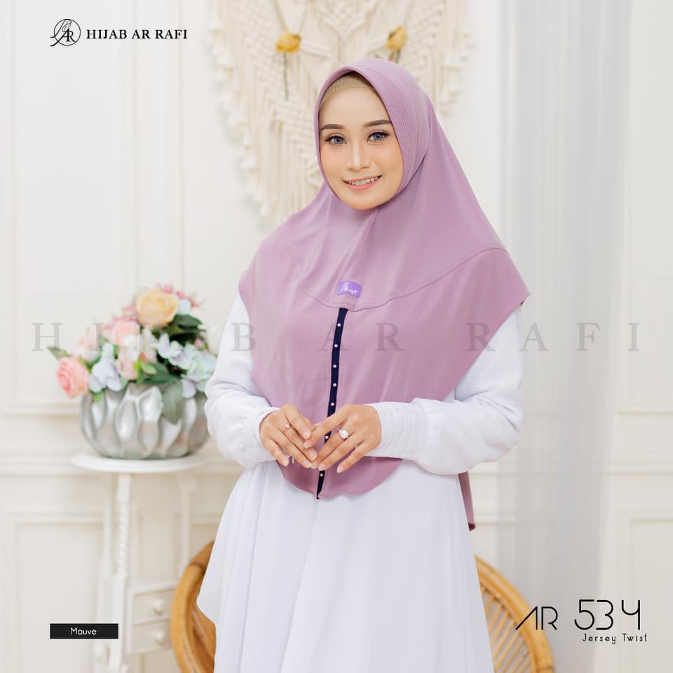 HIJAB ARRAFI AR 534 - HIJAB INSTAN - KERUDUNG ARAFI - KERUDUNG INSTAN - JILBAB INSTAN-mauve