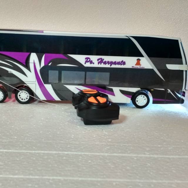 Miniatur Bus PO Haryanto SDD Remote Control Hadiah Ulang Tahun Anak